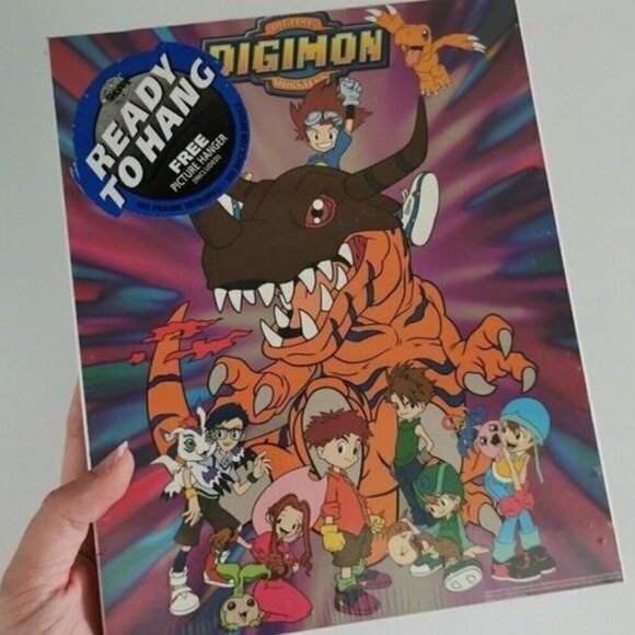 NOS Digimon Poster 8"x10" Plaque, Toei Scorpio 1999 Plastic Sealed - Picture 1 of 8